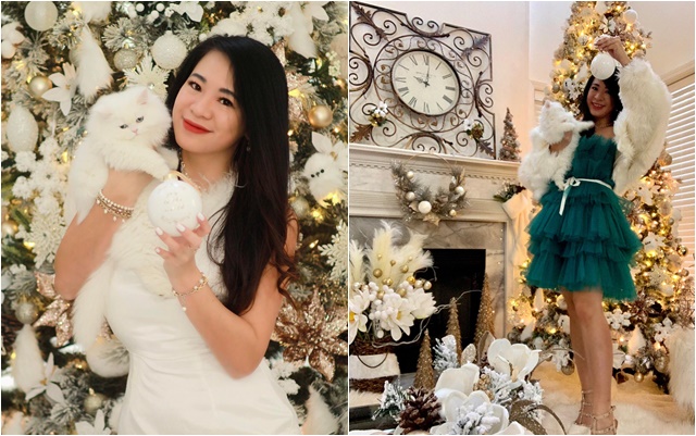 Hoa hậu Jacqueline Dao quyến rũ trong bộ ảnh trang trí đón Giáng sinh tại nhà