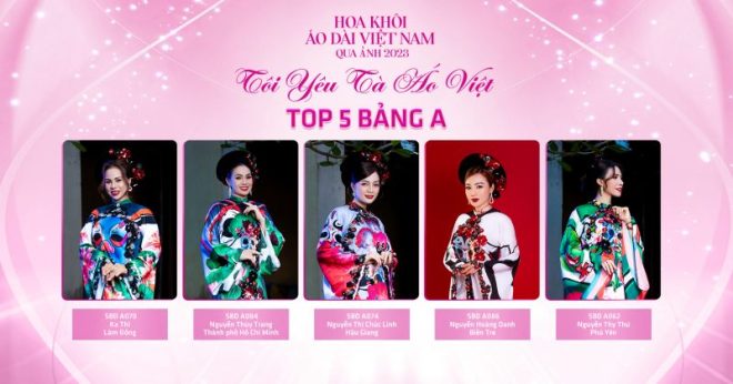 Nhan sắc xinh đẹp của Top 5 bảng A Hoa Khôi Áo Dài Việt Nam Qua Ảnh 2023