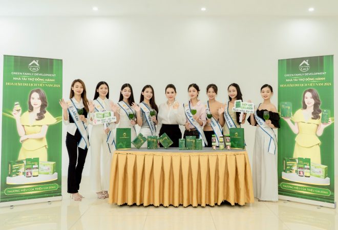 Nước uống đẹp da Diệp lục Collagen là nhà tài trợ đồng hành chăm sóc sức khoẻ và sắc đẹp cuộc thi hoa hậu
